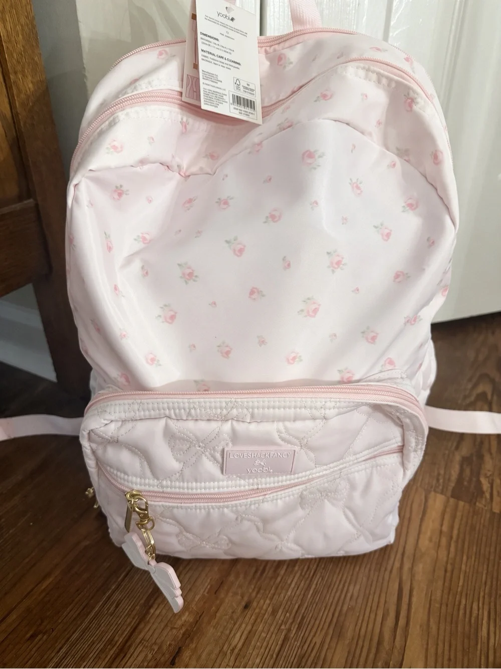 Love Shack Fancy x Target Yoobi Ribbon Rosa Ditsy Backpack Sterling Blooming NWT
